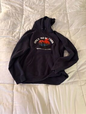 Only Black Graphic Hoodie with Sunset Logo